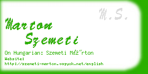 marton szemeti business card